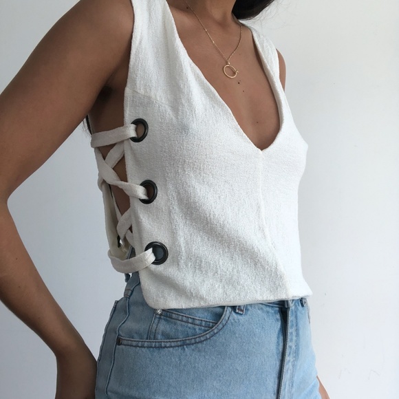 Urban Outfitters Tops - UO Silence + Noise Selena Lace side Crop Tank top